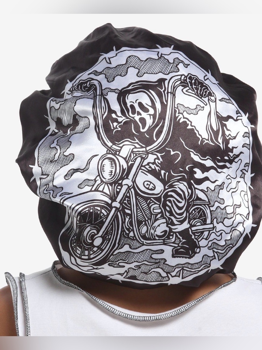 Ghost Face “Rider” Reversible Sleep Cap Bonnet- New